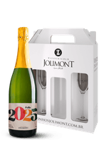 Kit-de-Natal-Jolimont-com-Espumante-Moscatel---Rotulo-Presenteavel---Feliz-2025---2-Tacas-para-Espumante