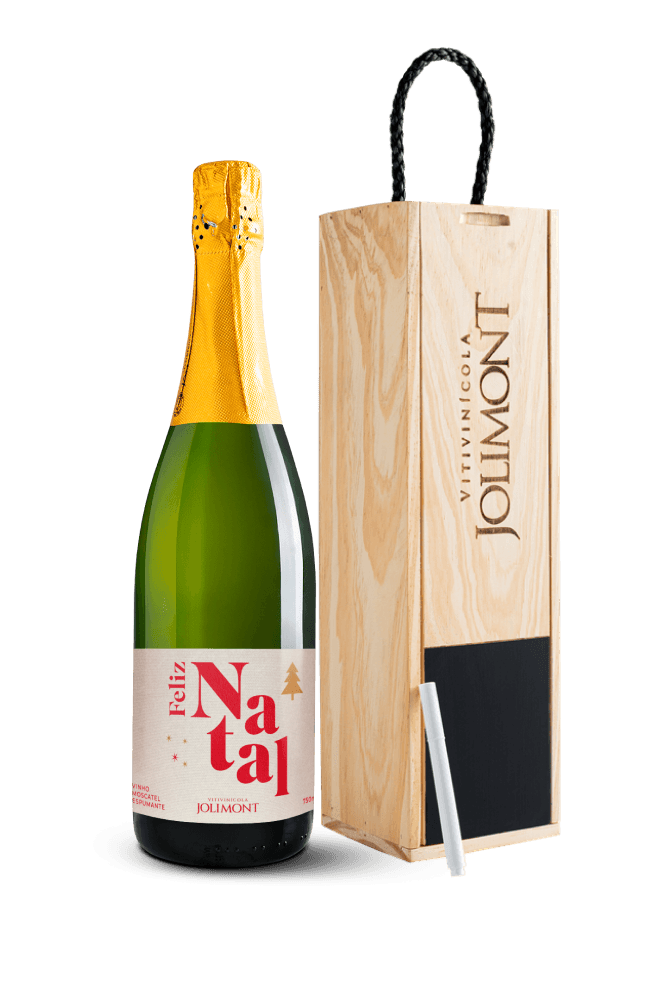 Kit-de-Natal--Jolimont-com-Espumante-Moscatel---Rotulo-Presenteavel---Feliz-Natal---Caixa-de-Madeira-Personalizavel-