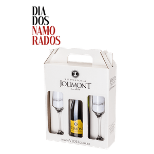 Kit Momento Amor Borbulhante – Espumante Moscatel + Maleta Jolimont + 2 Taças de Espumante