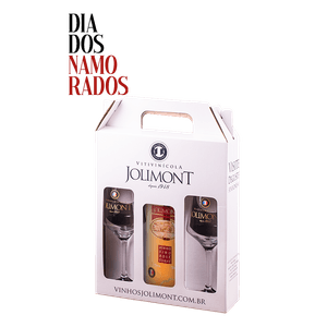 Kit Momento Amor Encantado - Vinho Rosé Suave + Maleta Jolimont + 2 Taças de vidro