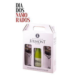 Kit Momento Amor Tranquilo - Chardonnay Querências do Sul + Maleta Jolimont + 2 Taças