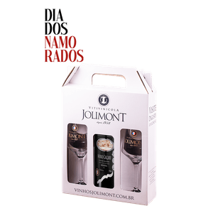 Kit Momento Amor Marcante –  Vinho Tinto Morro Calçado + Maleta Jolimont + 2 Taças de vidro