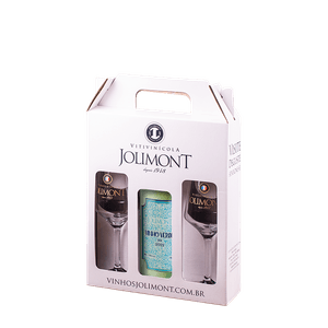 Vinho Verde Portugal + 2 Taça para Vinho Brunello Jolimont + Maleta Branca