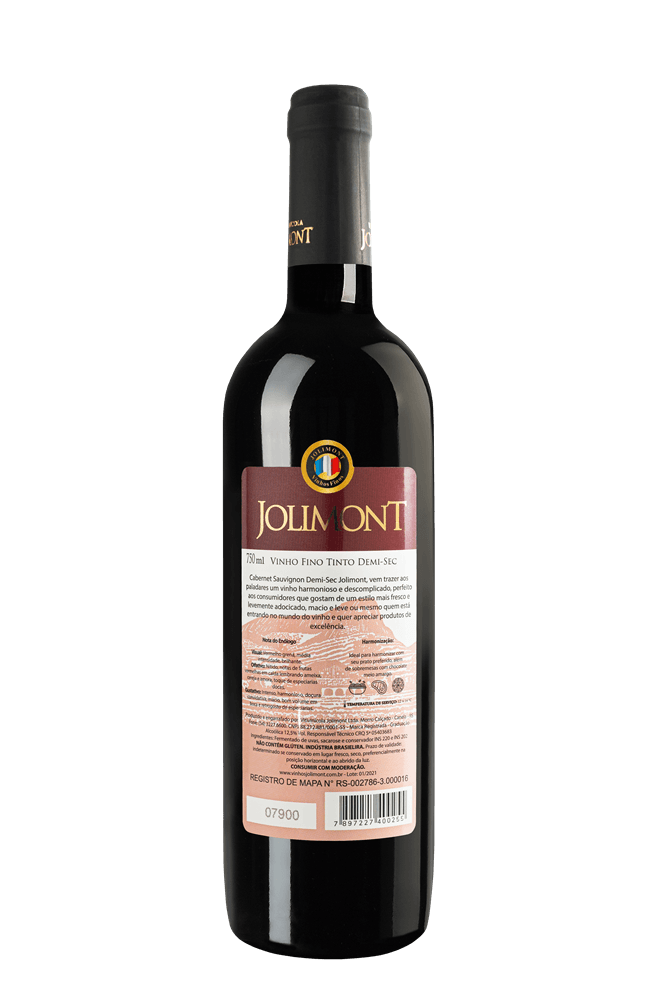 VinhoDemiSecoCabernetSauvignonJolimont