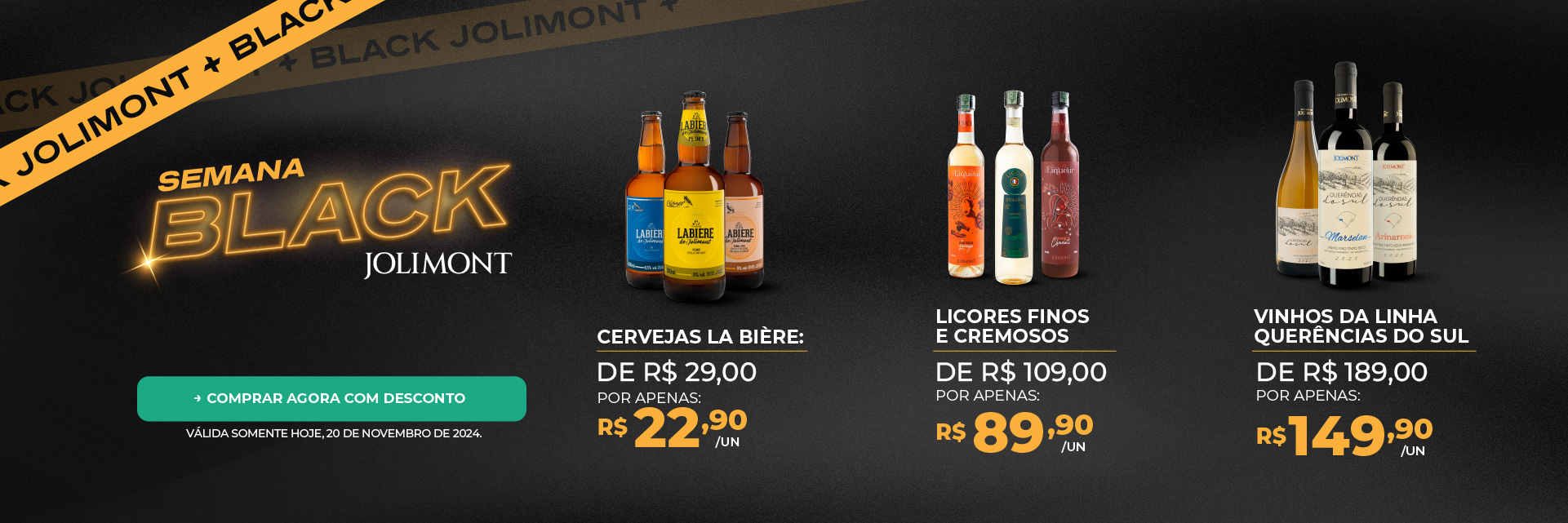 Cervejas, Licores e Linha Querências com promoções de Black Friday